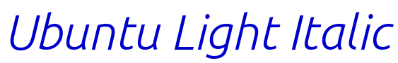 Ubuntu Light Italic police de caractère